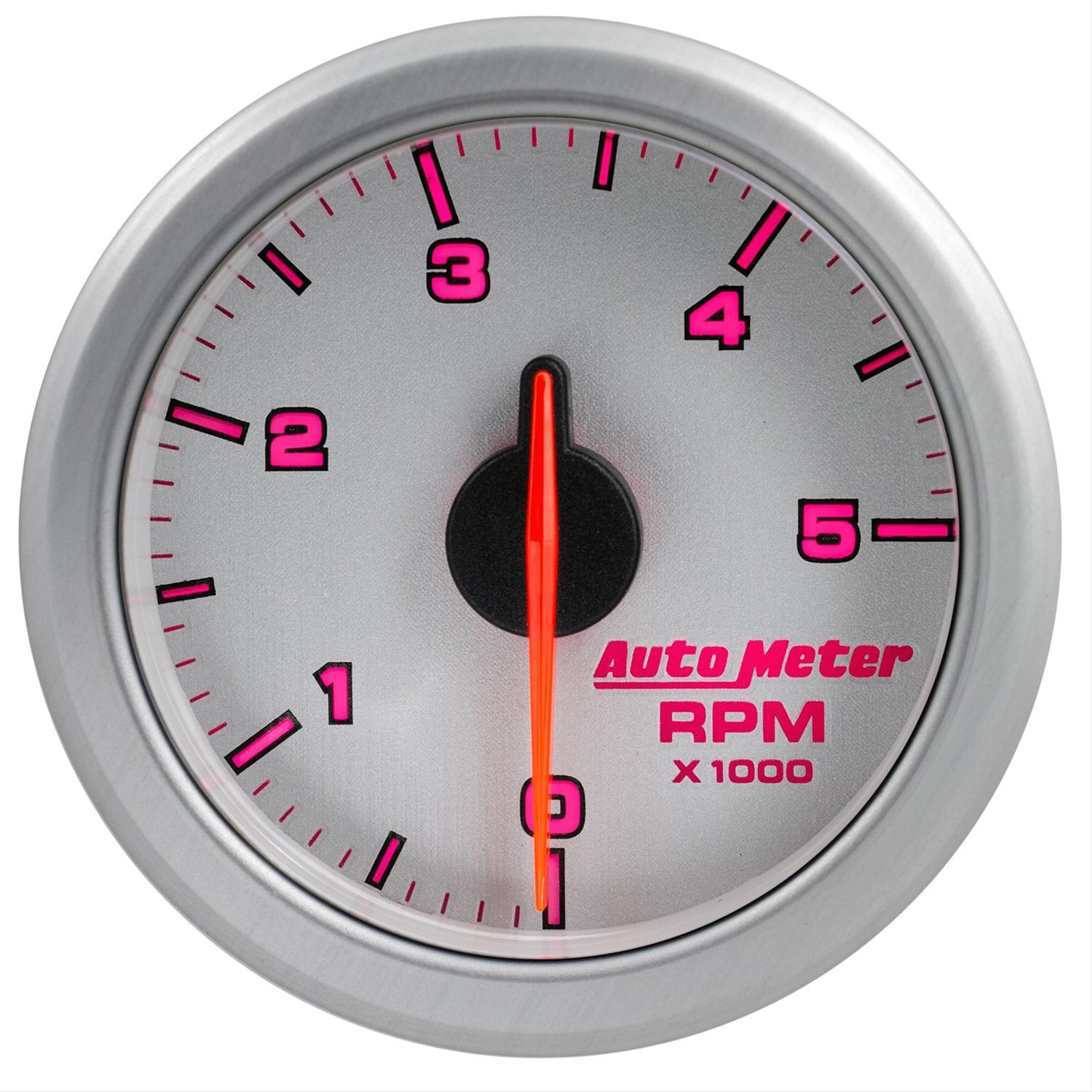 Autometer Airdrive 2-1/6in Tachometer Gauge 0-5K RPM - Silver thumbnail 5
