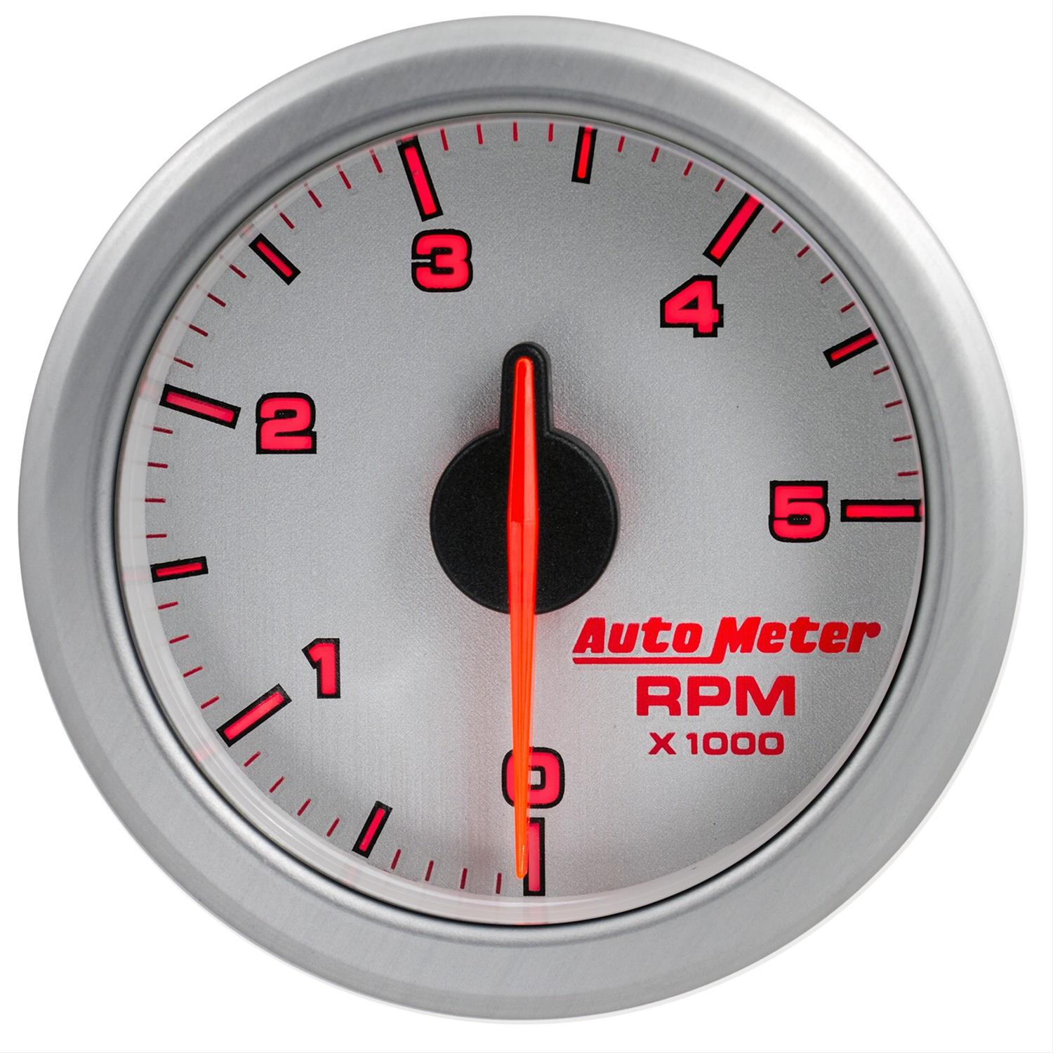 Autometer Airdrive 2-1/6in Tachometer Gauge 0-5K RPM - Silver thumbnail 2