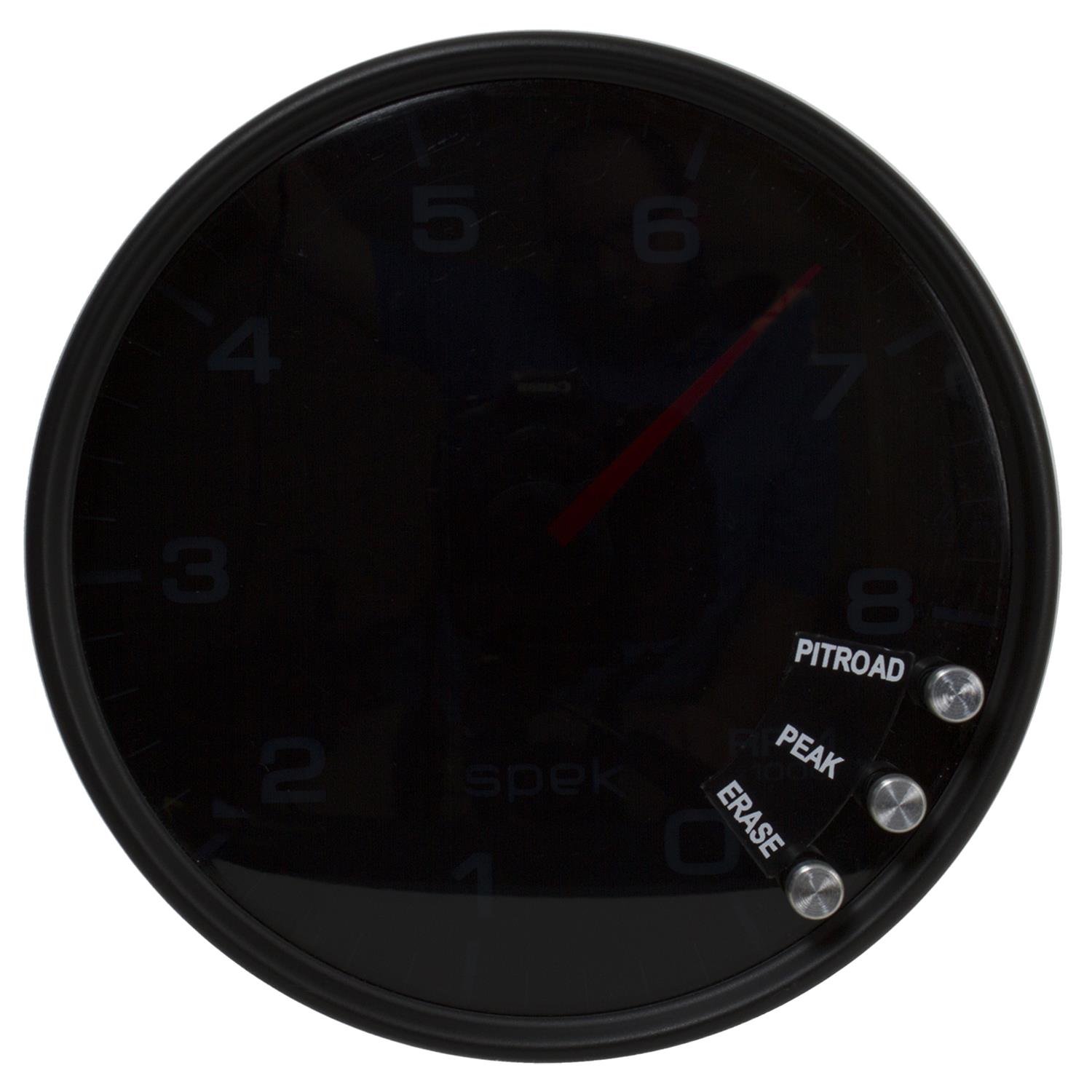 Autometer Spek-Pro Gauge Tachometer 5in 8K Rpm W/Shift Light & Peak Mem Black/Smoke/Black thumbnail 6