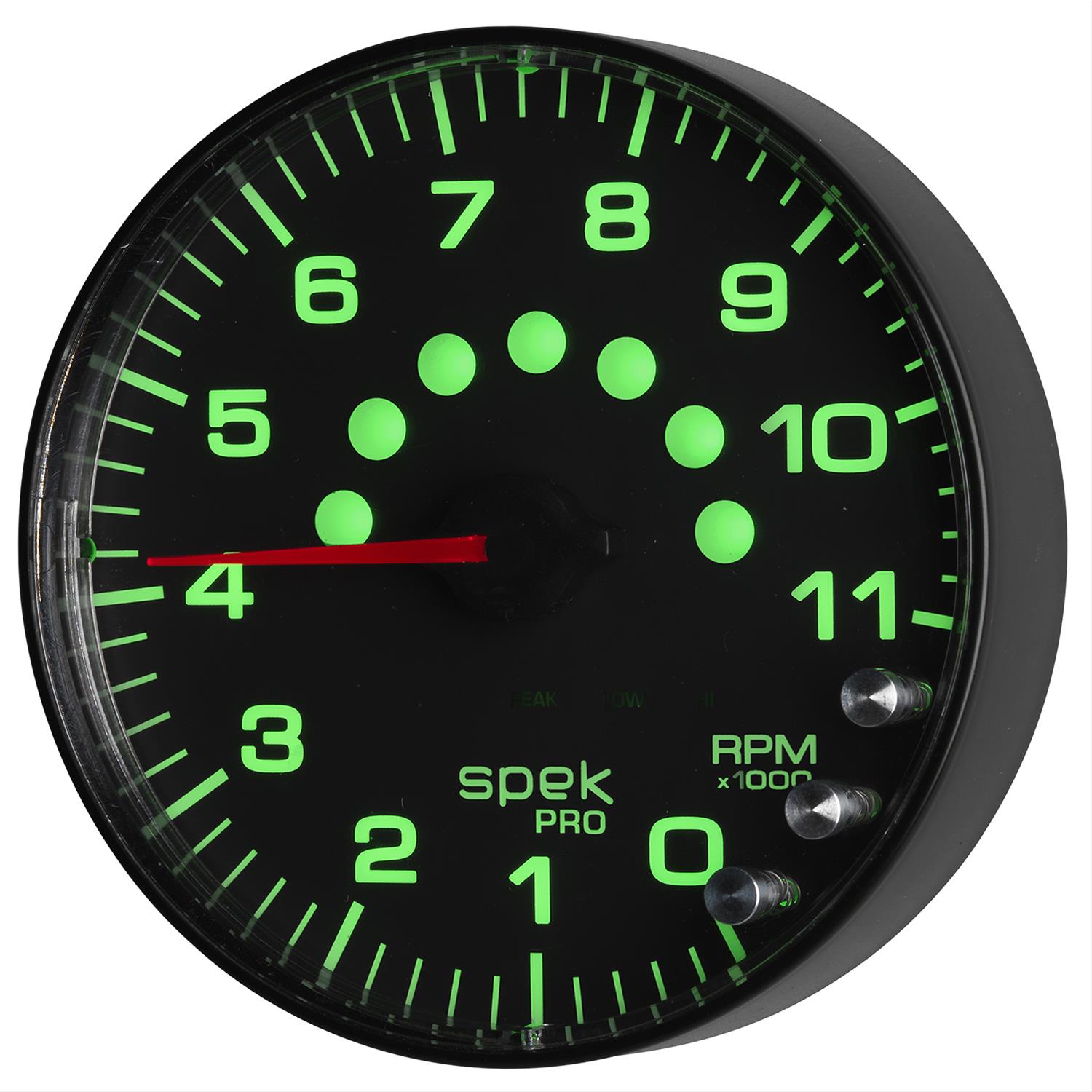 Autometer Spek-Pro Gauge Tachometer 5in 11K Rpm W/Shift Light & Peak Mem Black/Black thumbnail 7