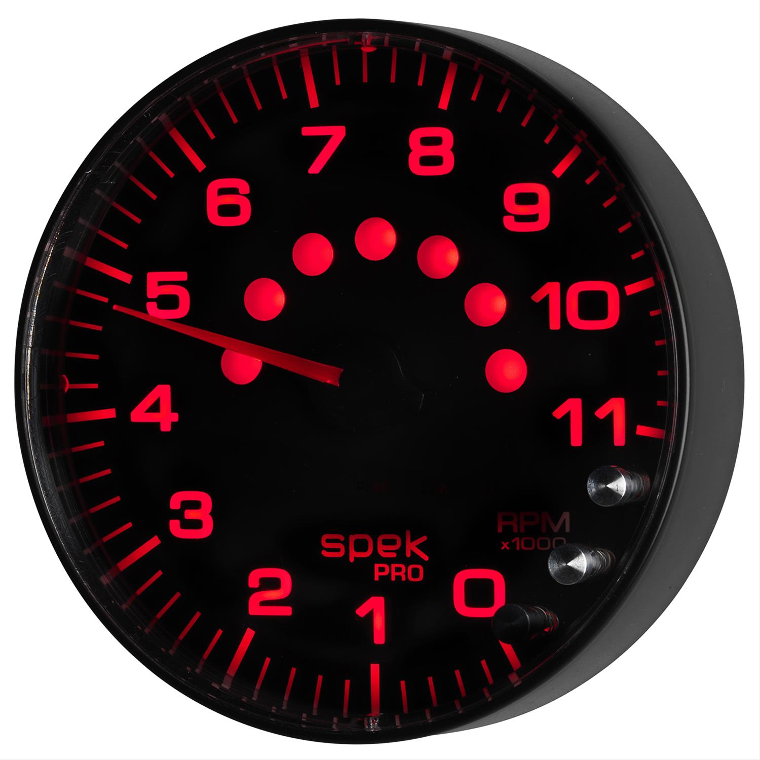 Autometer Spek-Pro Gauge Tachometer 5in 11K Rpm W/Shift Light & Peak Mem Black/Black thumbnail 9