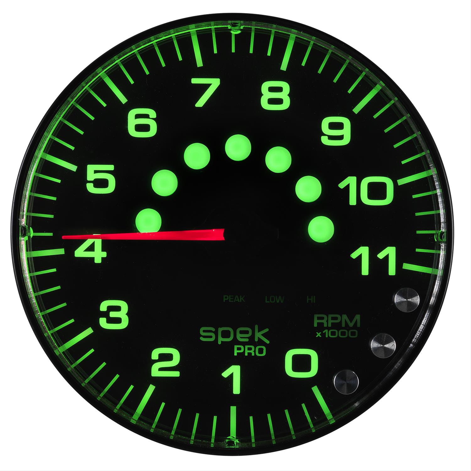 Autometer Spek-Pro Gauge Tachometer 5in 11K Rpm W/Shift Light & Peak Mem Black/Black thumbnail 4