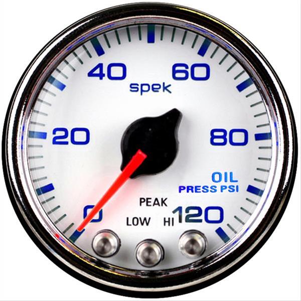 Autometer Spek-Pro 2-1/16in 0-120 PSI Digital Stepper Motor w/Peak & Warn Oil Pressure Gauge thumbnail 4