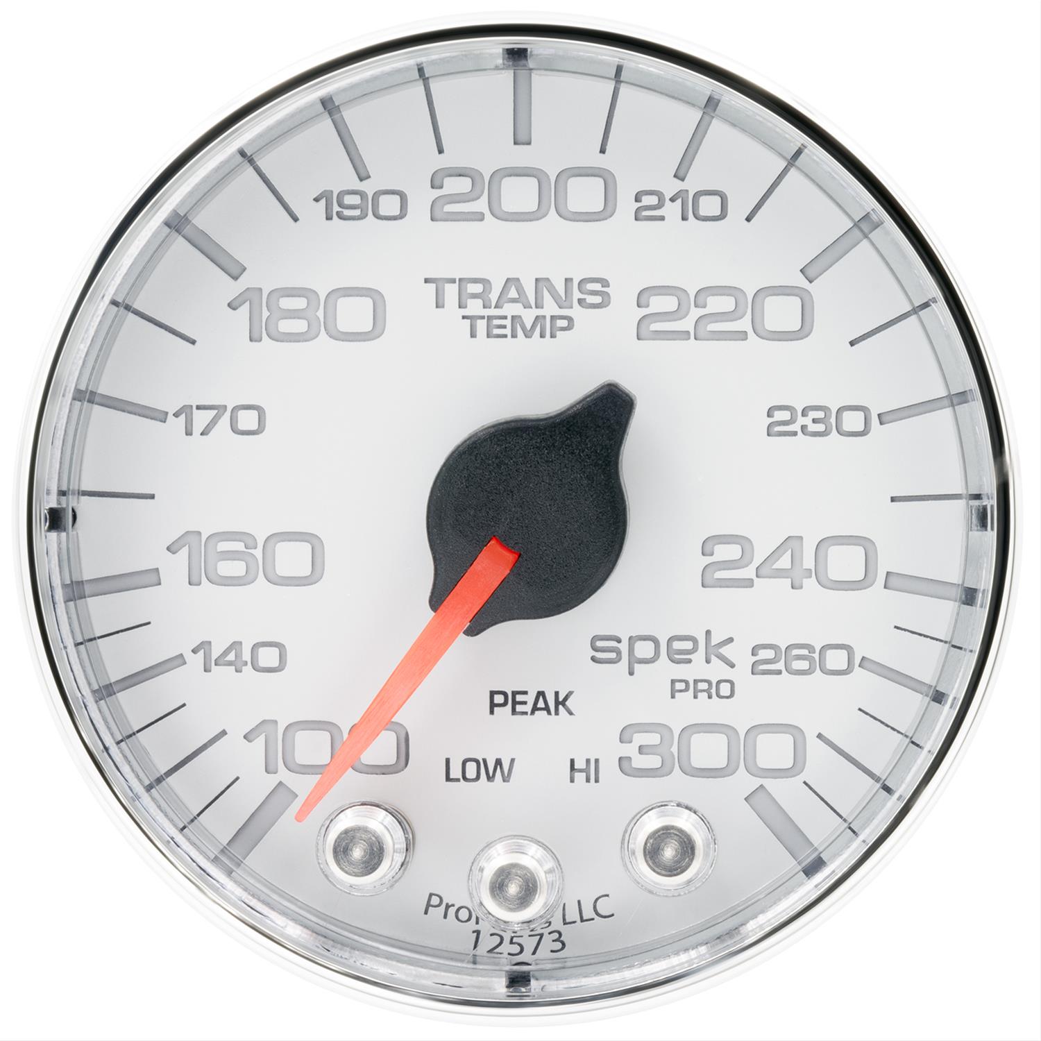 AutoMeter Spek-Pro Analog Gauges P342118 Gauges, Spek-Pro, Transmission Temperature, 100-300 degrees F, 2 1/16 in., White Face, Multicolor Numbers, Chrome Bezel, Analog, Electrical, Each