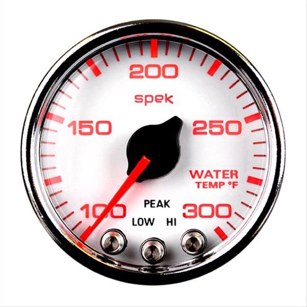 AutoMeter Spek-Pro Analog Gauges P34611 Gauges, Spek-Pro, Water Temperature, 100-300 degrees F, 2 1/16 in., White Face, Multicolor Numbers, Chrome Bezel, Analog, Electrical, Each thumbnail 4