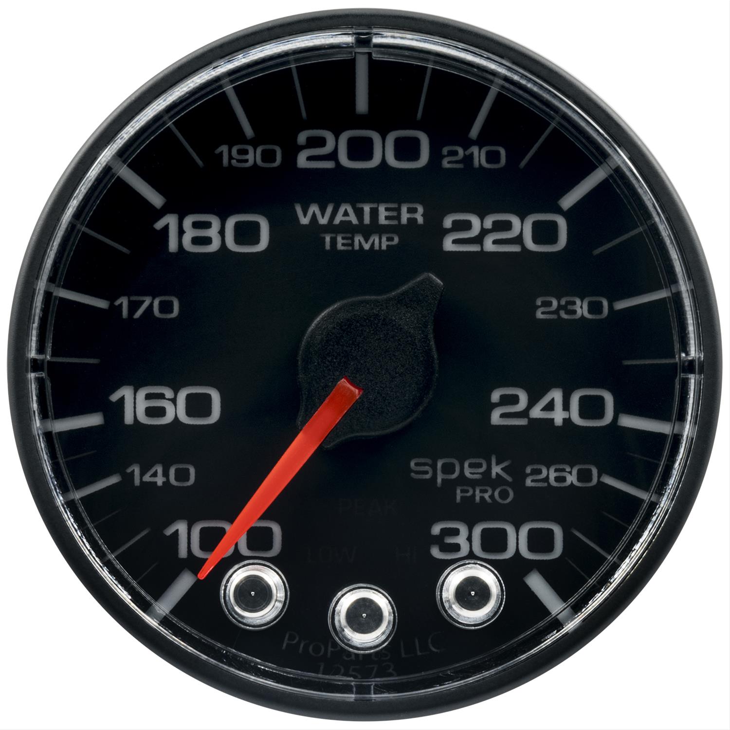 Autometer Spek-Pro Gauge Water Temp 2 1/16in 300f Stepper Motor W/Peak & Warn Blk/Blk thumbnail 2