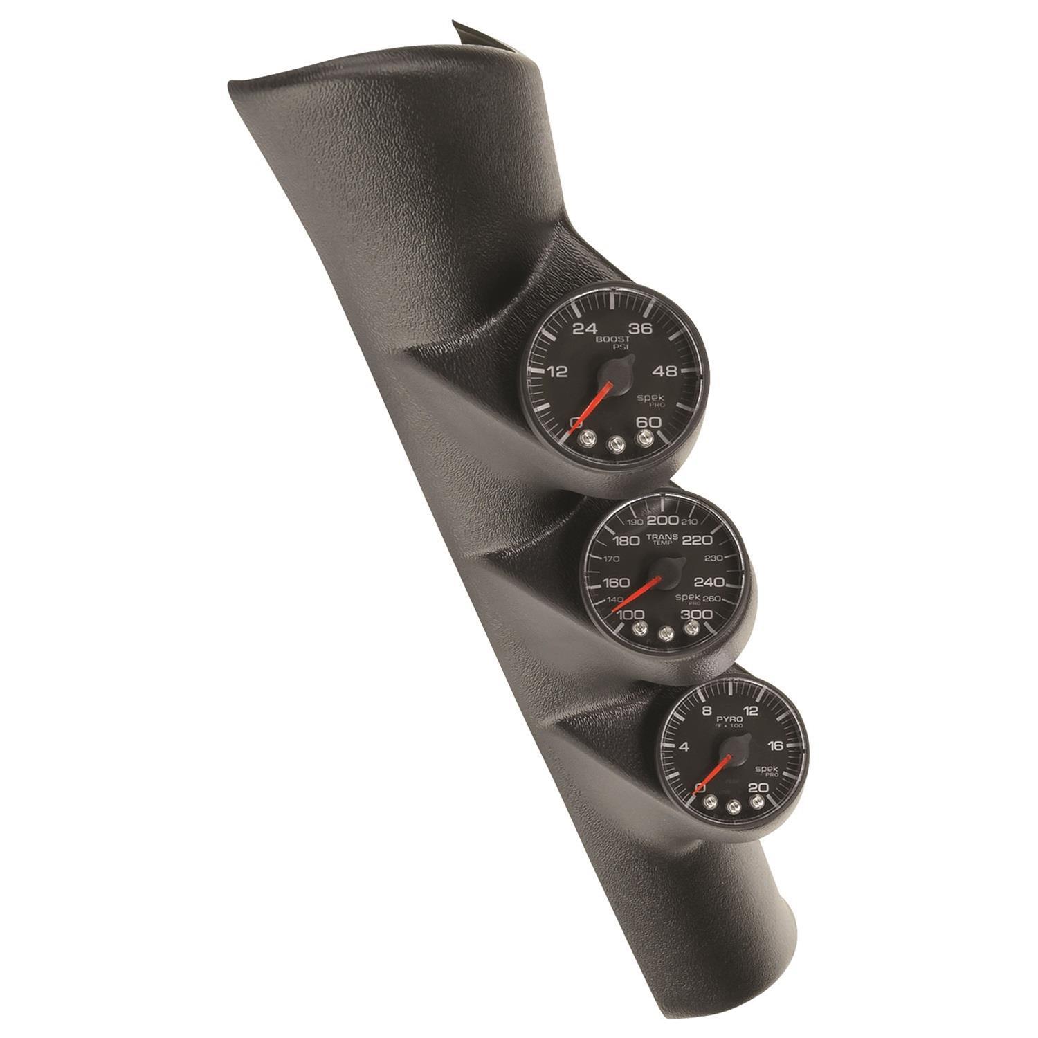 AutoMeter Spek-Pro Diesel Truck Gauge and Pillar Kits for 1998-2002 RAM 2500, 3500 - P73000 Kit, Analog, Triple A-Pillar Without Speaker, Boost, Pyrometer, Transmission Temp, Dodge, Kit thumbnail 4