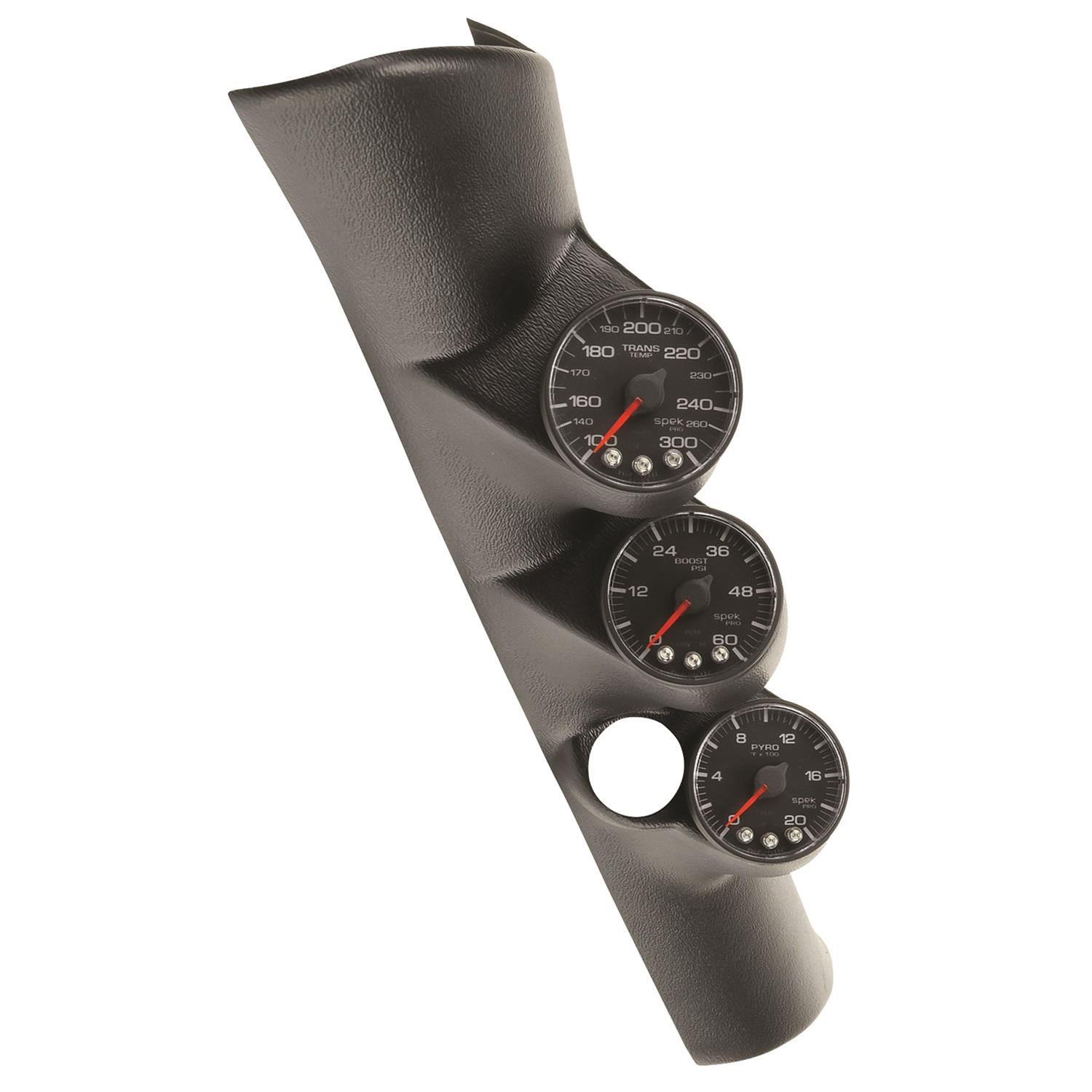 Autometer 98-02 Dodge Ram Spek-Pro Pillar Kit 0-60 PSI/0-2000F/100-300F w/ Speaker Hole thumbnail 3