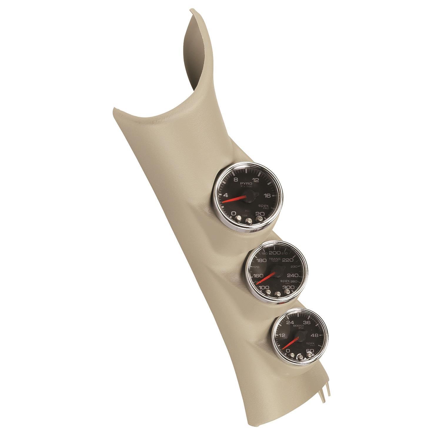 AutoMeter Spek-Pro Diesel Truck Gauge and Pillar Kits P73003 Kit, Analog, Triple A-Pillar, Boost, Pyrometer, Transmission Temp, Dodge, Ram, Kit thumbnail 4