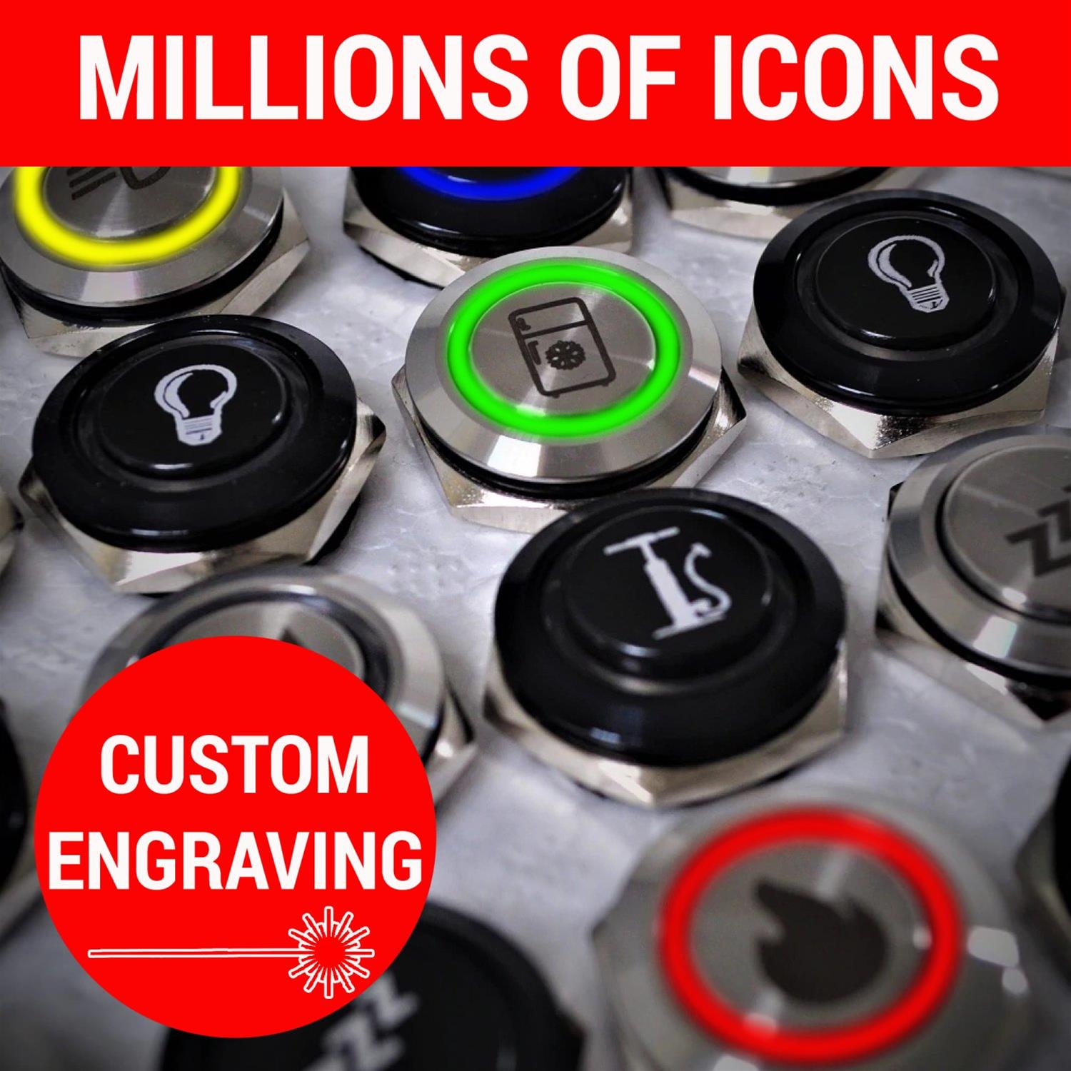 AutoLoc AUTSW39R AutoLoc Billet Buttons | Summit Racing
