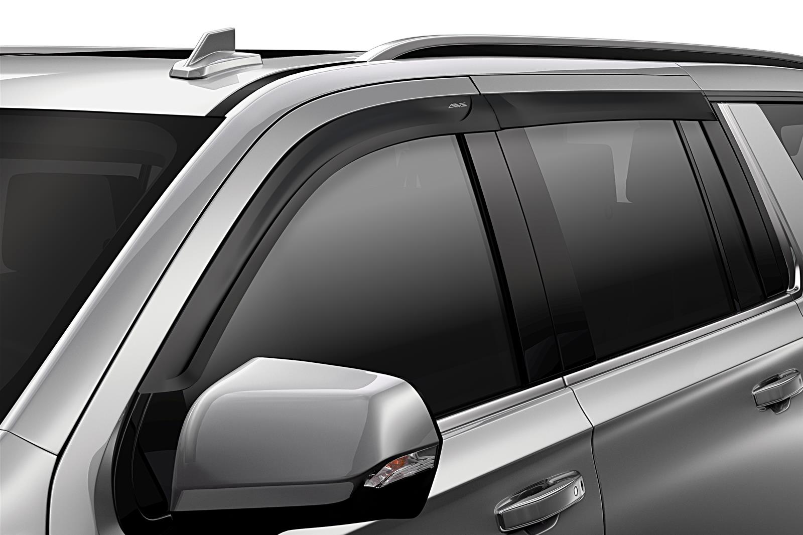 Auto Ventshade Low-Profile Ventvisors 774092 Side Window Visors, Ventvisors, Front and Rear, ABS Plastic, Matte Black, Cadillac, Chevrolet, GMC, Set of 4