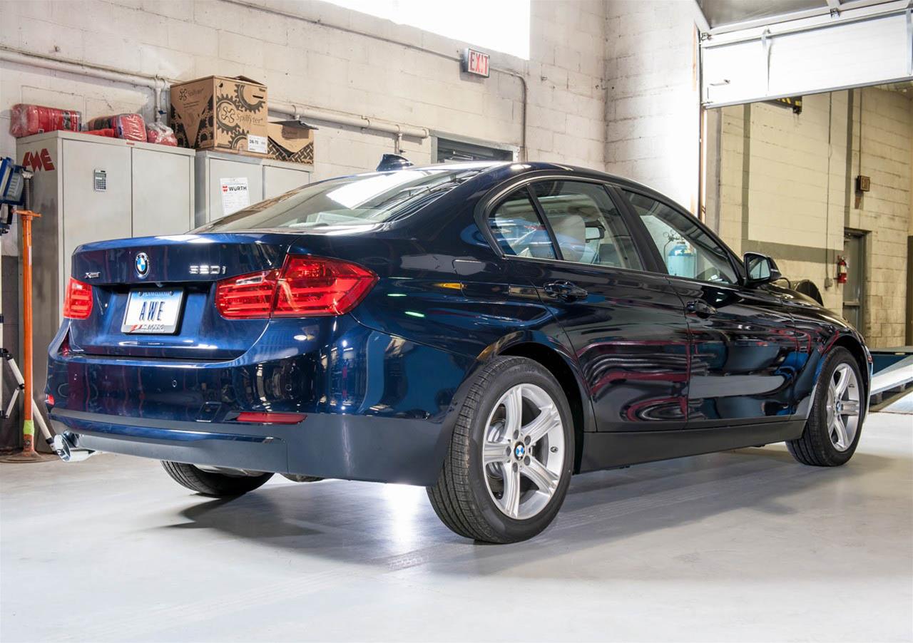 AWE Tuning BMW F30 320i Touring Exhaust & Performance Mid Pipe - Chrome Silver Tip (102mm) thumbnail 2