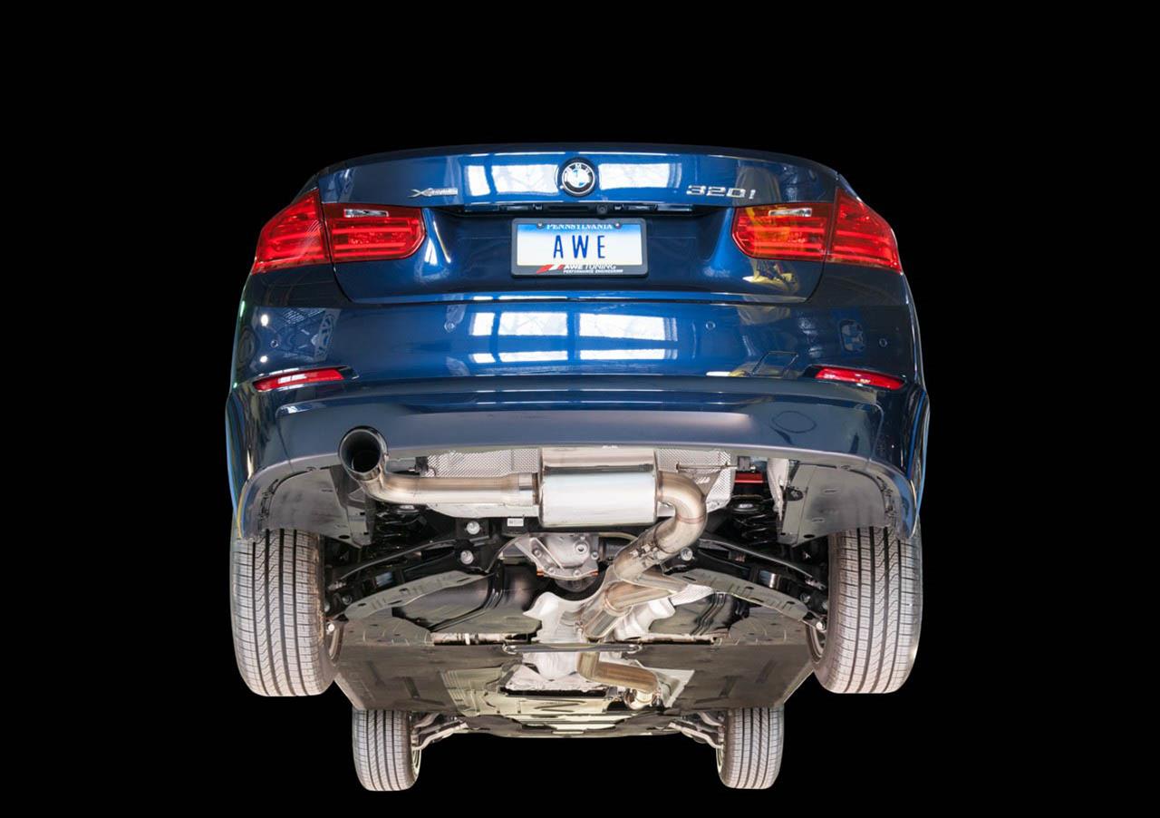 AWE Tuning BMW F30 320i Touring Exhaust & Performance Mid Pipe - Chrome Silver Tip (102mm) thumbnail 3