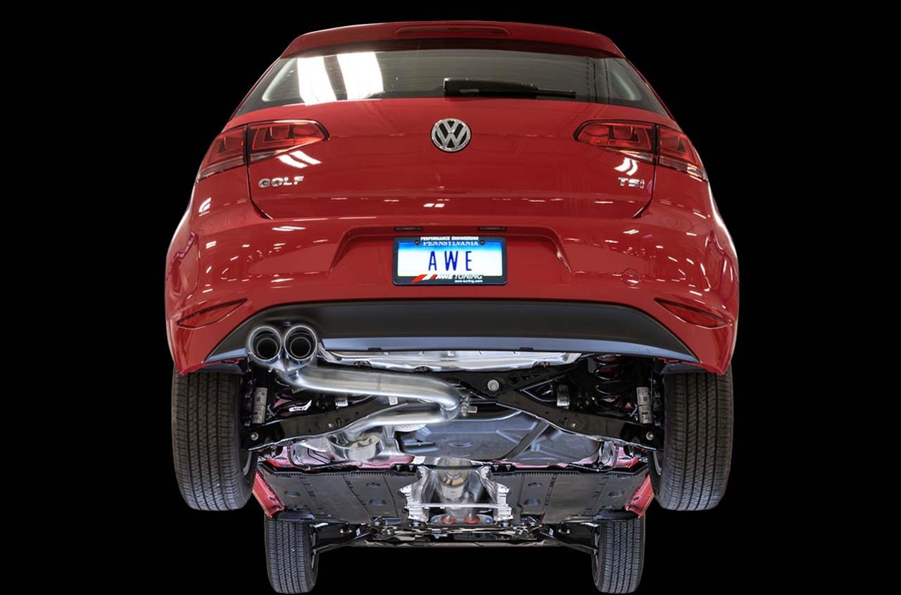 AWE Tuning VW MK7 Golf 1.8T Touring Edition Exhaust w/Chrome Silver Tips (90mm) thumbnail 2