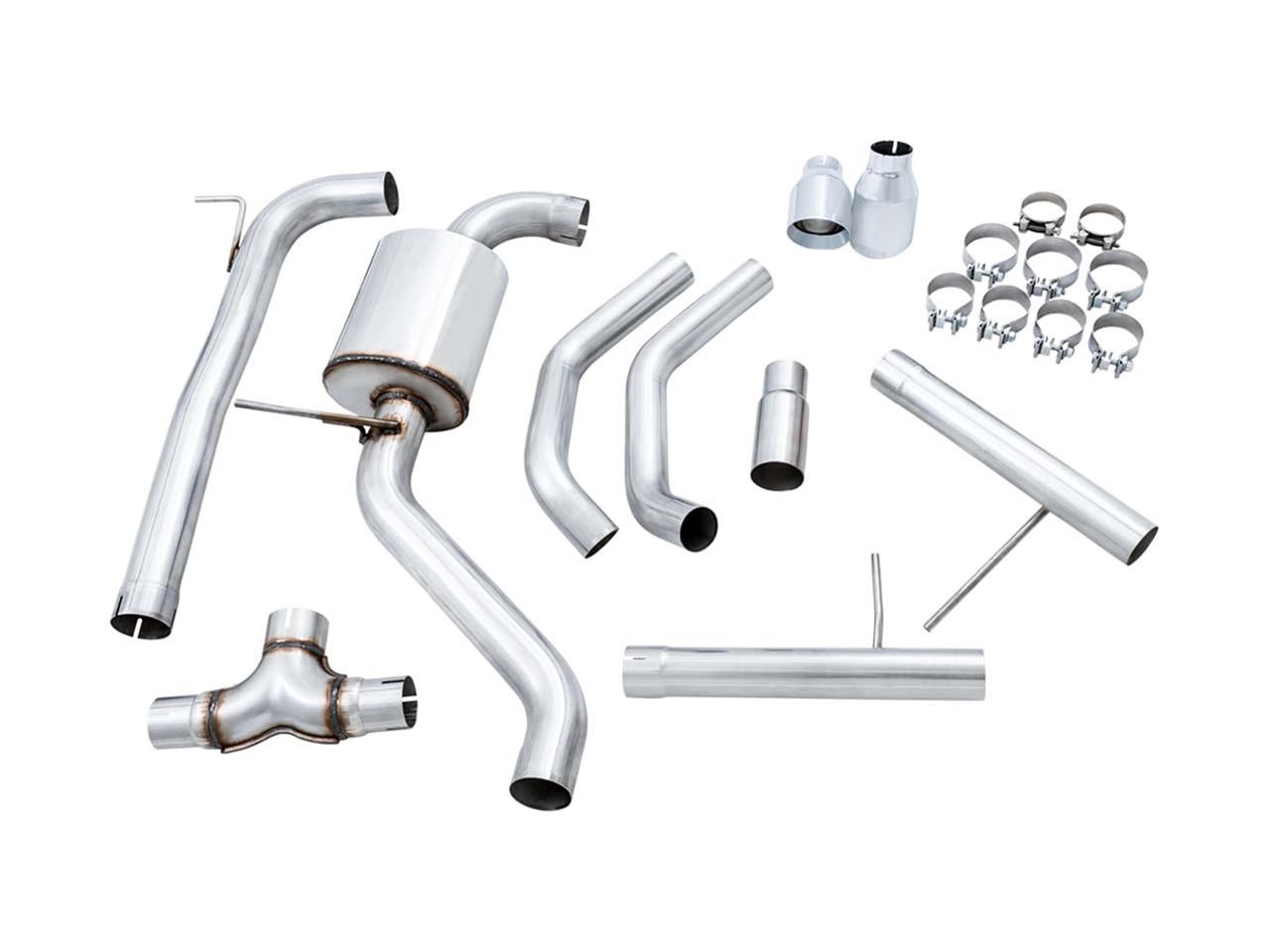AWE Tuning 18-21 Volkswagen Jetta GLI Mk7 Track Exhaust - Chrome Silver Tips (Fits High-Flow DP) thumbnail 2