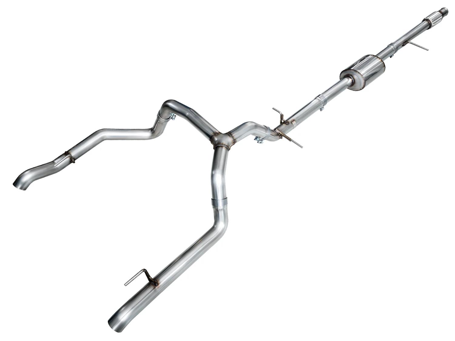 AWE Tuning 4th Gen GM 1500 5.3L 0FG Cat-Back Split Rear Exit (w/ Bumper Cutouts) - OE Tips