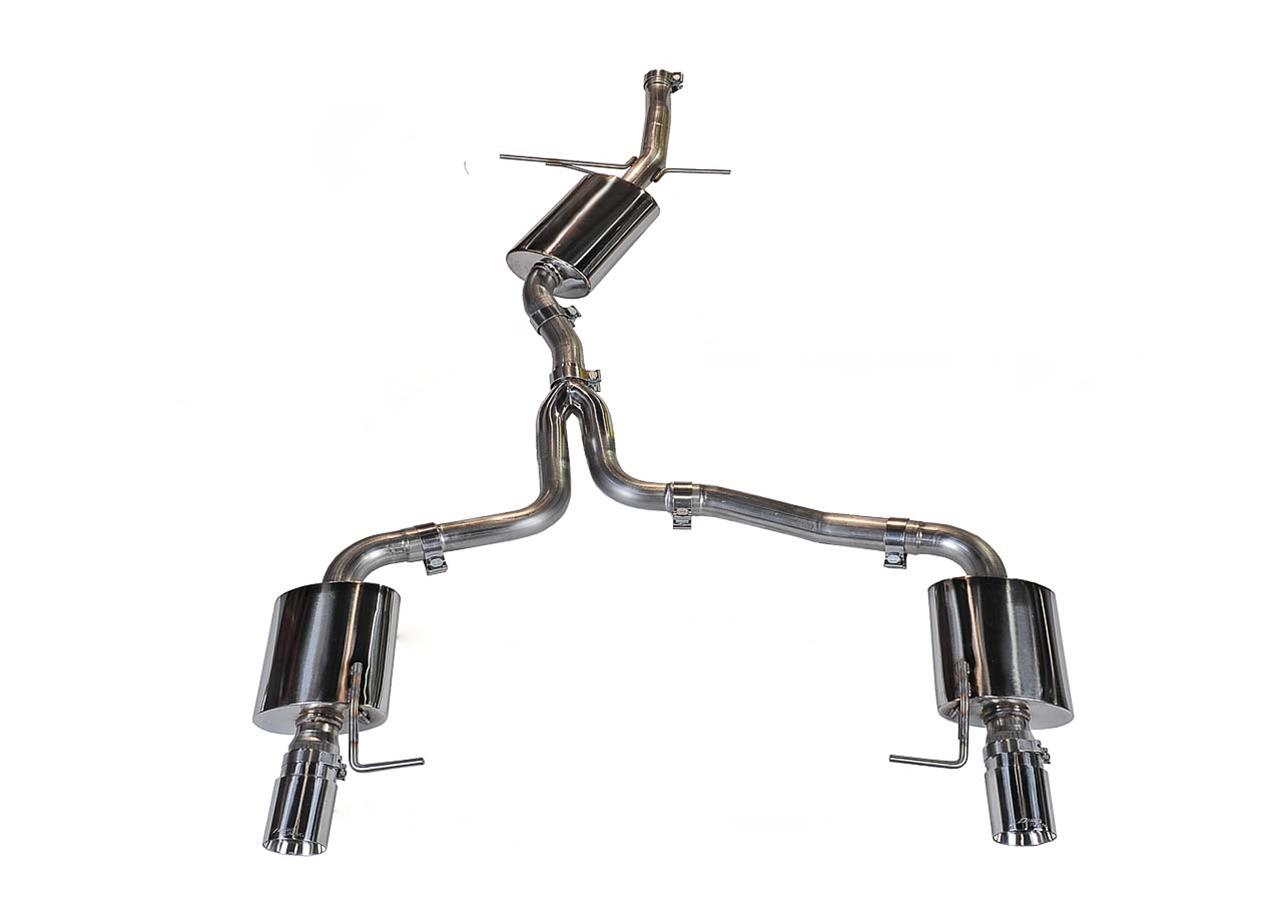 AWE Tuning Audi B8 A5 2.0T Touring Edition Exhaust - Dual Outlet Polished Silver Tips thumbnail 3