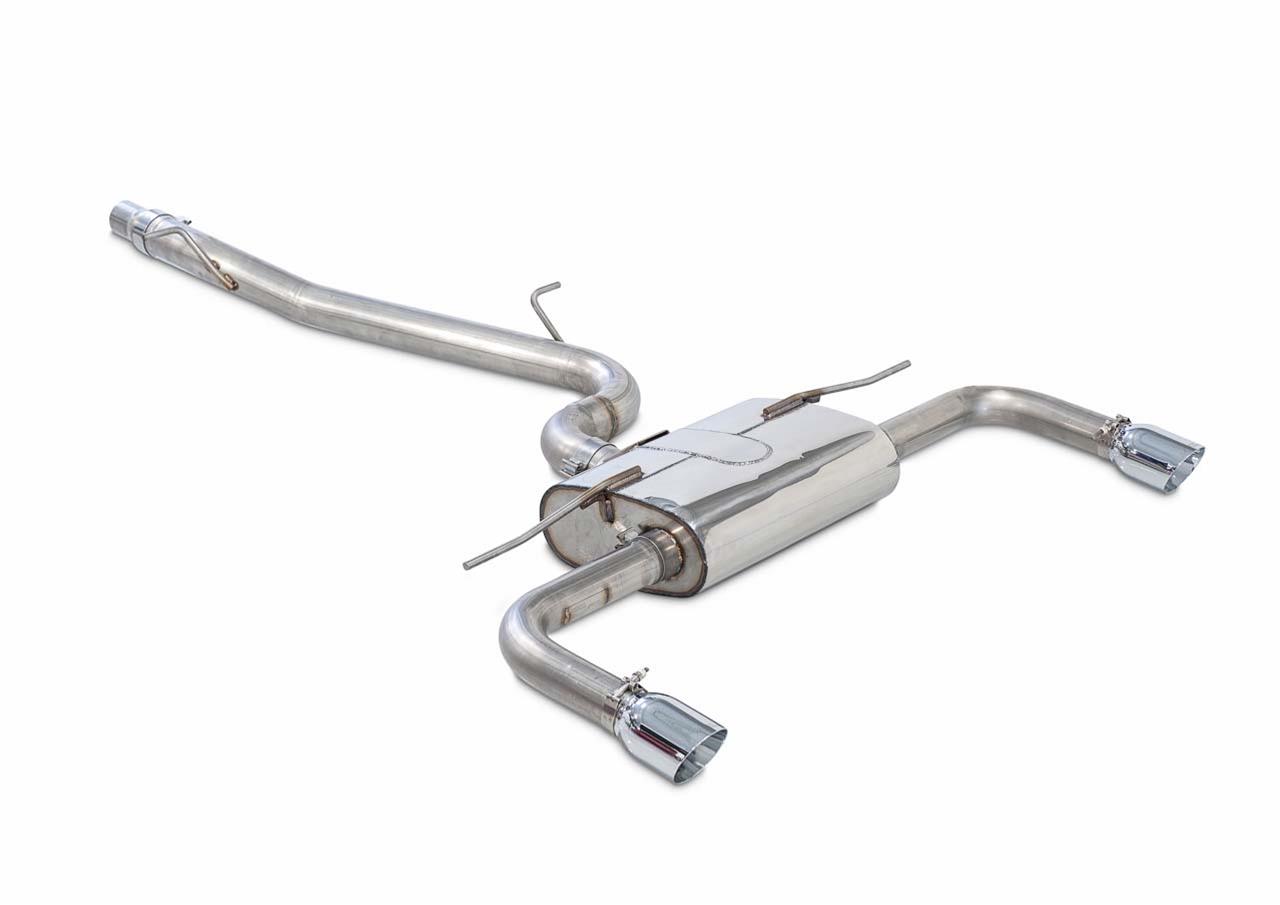 AWE Tuning Audi 8V A3 Touring Edition Exhaust - Dual Outlet Chrome Silver 90 mm Tips thumbnail 2