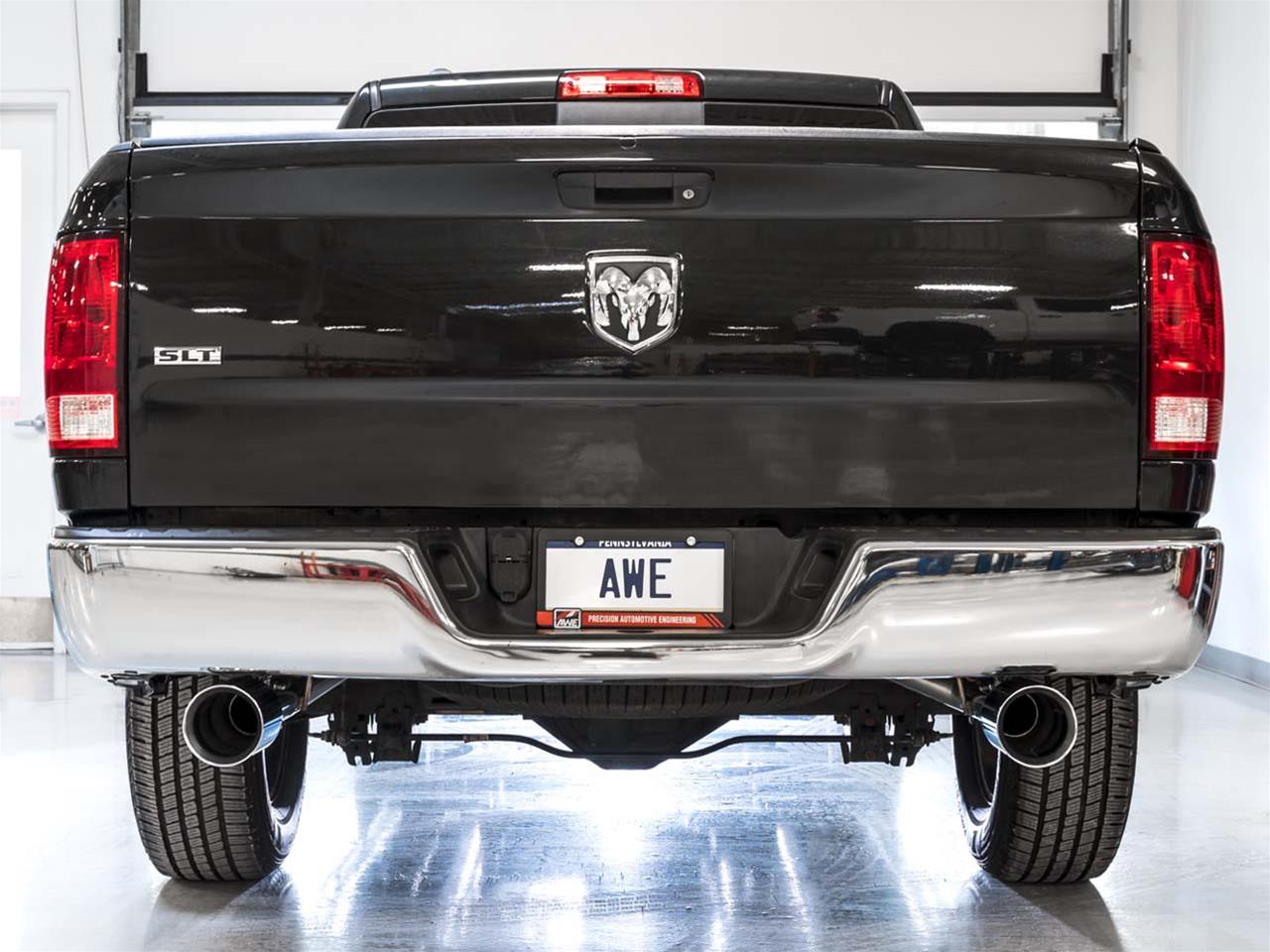 AWE Tuning 09-18 RAM 1500 5.7L (w/o Cutout) 0FG Dual Rear Exit Cat-Back Exhaust - Chrome Silver Tips thumbnail 2