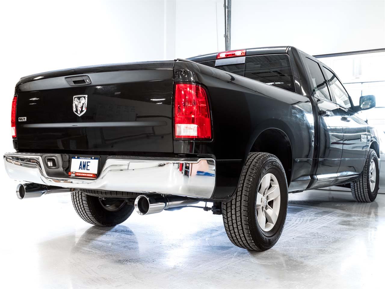 AWE Tuning 09-18 RAM 1500 5.7L (w/o Cutout) 0FG Dual Rear Exit Cat-Back Exhaust - Chrome Silver Tips thumbnail 4