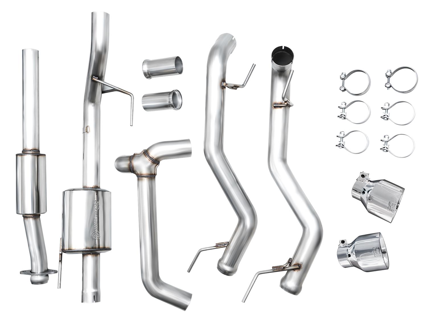 AWE Tuning 2021+ Ford F150 Tremor w/ Bumper Cutouts 0FG Resonated Cat-Back w/ Chrome Silver Tips thumbnail 7