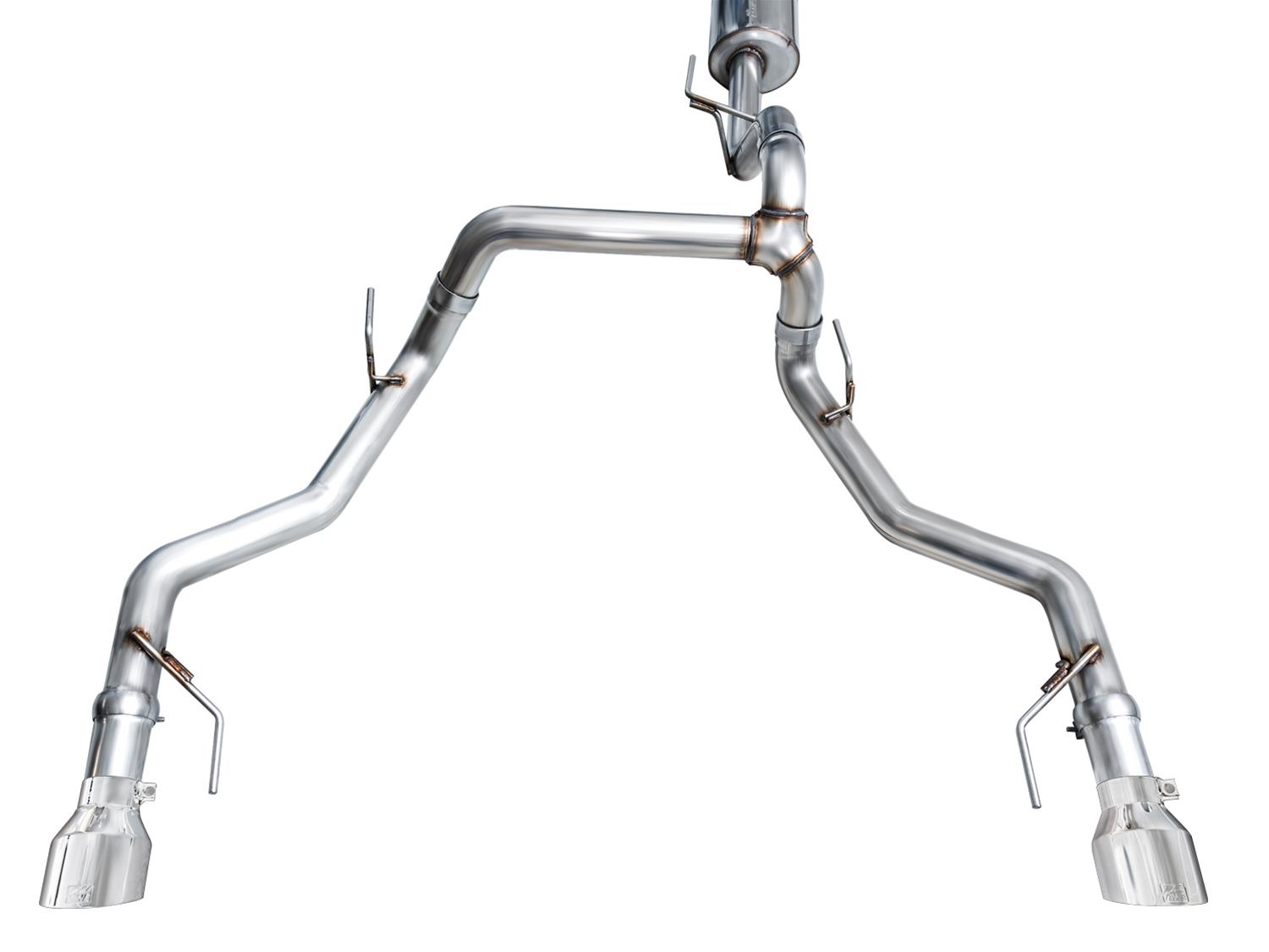 AWE Tuning 2021+ Ford F150 Tremor w/ Bumper Cutouts 0FG Resonated Cat-Back w/ Chrome Silver Tips thumbnail 3