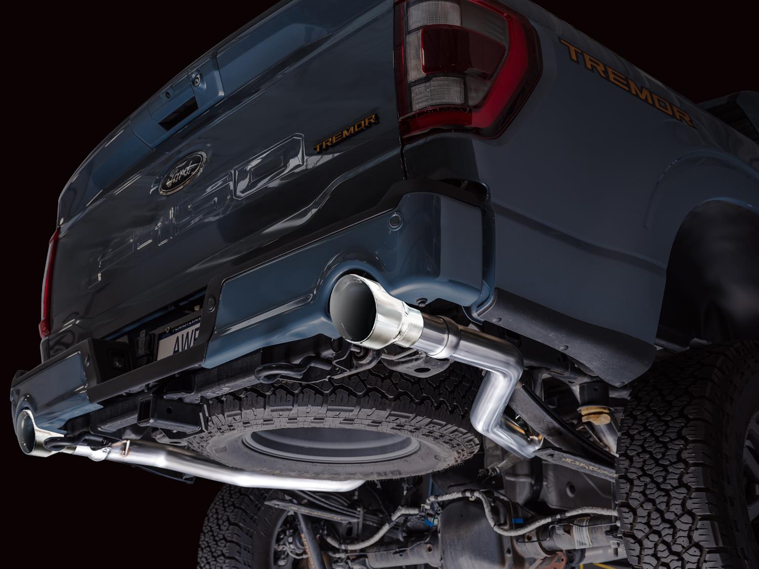 AWE Tuning 2021+ Ford F150 Tremor w/ Bumper Cutouts 0FG Resonated Cat-Back w/ Chrome Silver Tips thumbnail 9