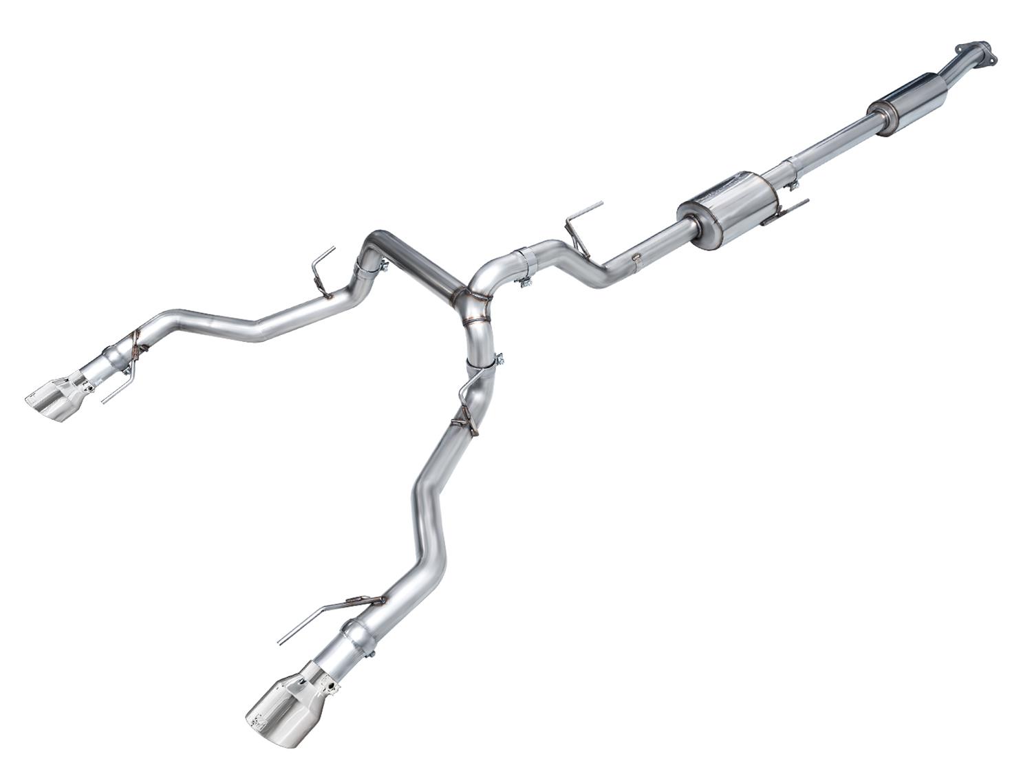 AWE Tuning 2021+ Ford F150 Tremor w/ Bumper Cutouts 0FG Resonated Cat-Back w/ Chrome Silver Tips