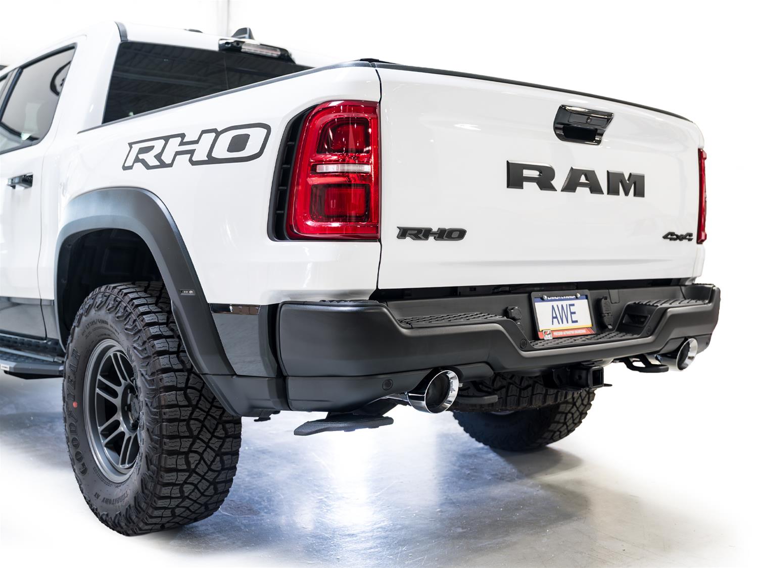 AWE Tuning 2025+ RAM 1500 RHO 3.0 I6 TT 0FG Dual Rear Exit Cat-Back Exhaust - Chrome Silver Tips thumbnail 4