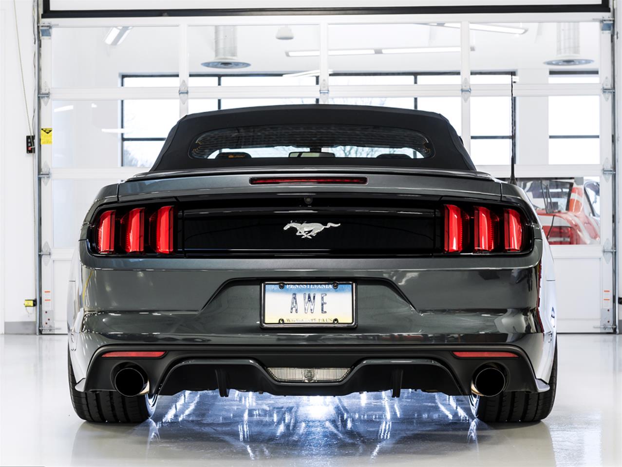 AWE Tuning S550 Mustang EcoBoost Axle-Back Exhaust - Touring Edition (Diamond Black Tips) thumbnail 2