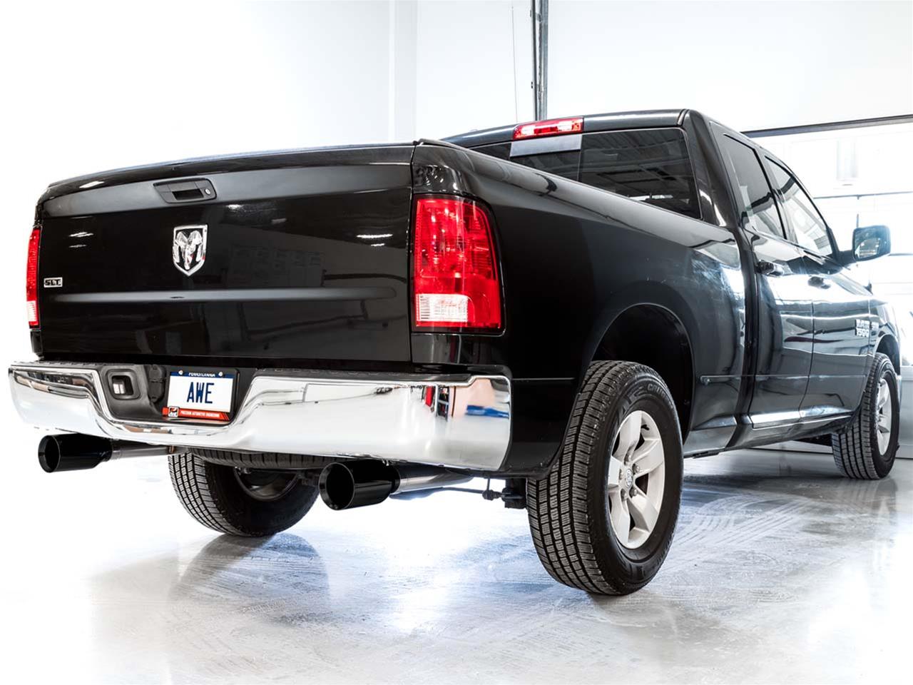 AWE Tuning 09-18 RAM 1500 5.7L (w/o Cutout) 0FG Dual Rear Exit Cat-Back Exhaust - Diamond Black Tips thumbnail 2