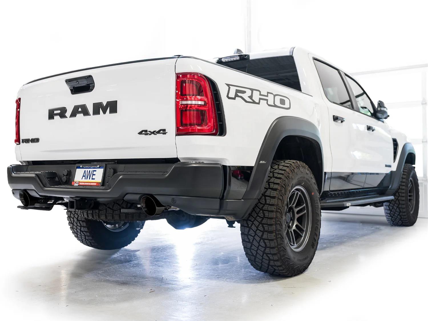 AWE Tuning 2025+ RAM 1500 RHO 3.0 I6 TT 0FG Dual Rear Exit Cat-Back Exhaust - Diamond Black Tips thumbnail 7