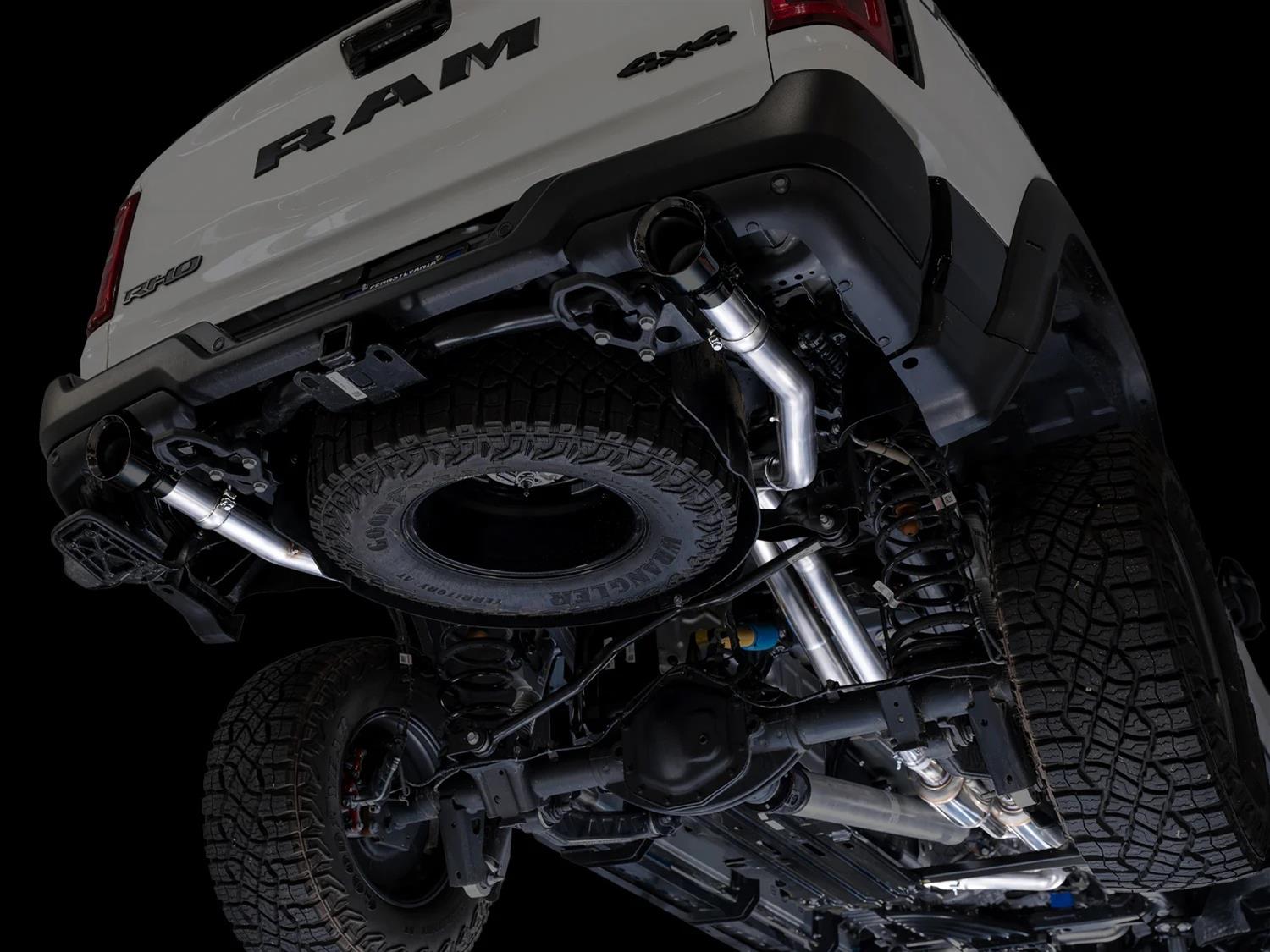 AWE Tuning 2025+ RAM 1500 RHO 3.0 I6 TT 0FG Dual Rear Exit Cat-Back Exhaust - Diamond Black Tips thumbnail 3