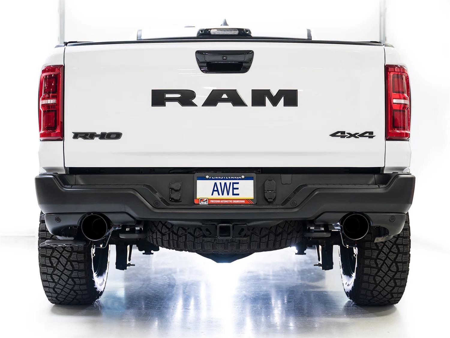 AWE Tuning 2025+ RAM 1500 RHO 3.0 I6 TT 0FG Dual Rear Exit Cat-Back Exhaust - Diamond Black Tips thumbnail 8