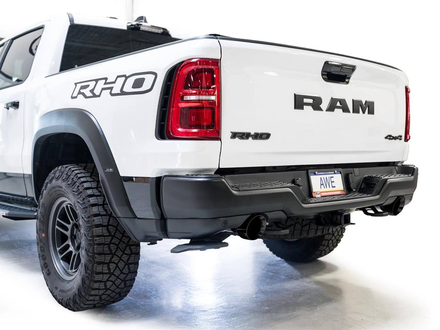 AWE Tuning 2025+ RAM 1500 RHO 3.0 I6 TT 0FG Dual Rear Exit Cat-Back Exhaust - Diamond Black Tips thumbnail 4