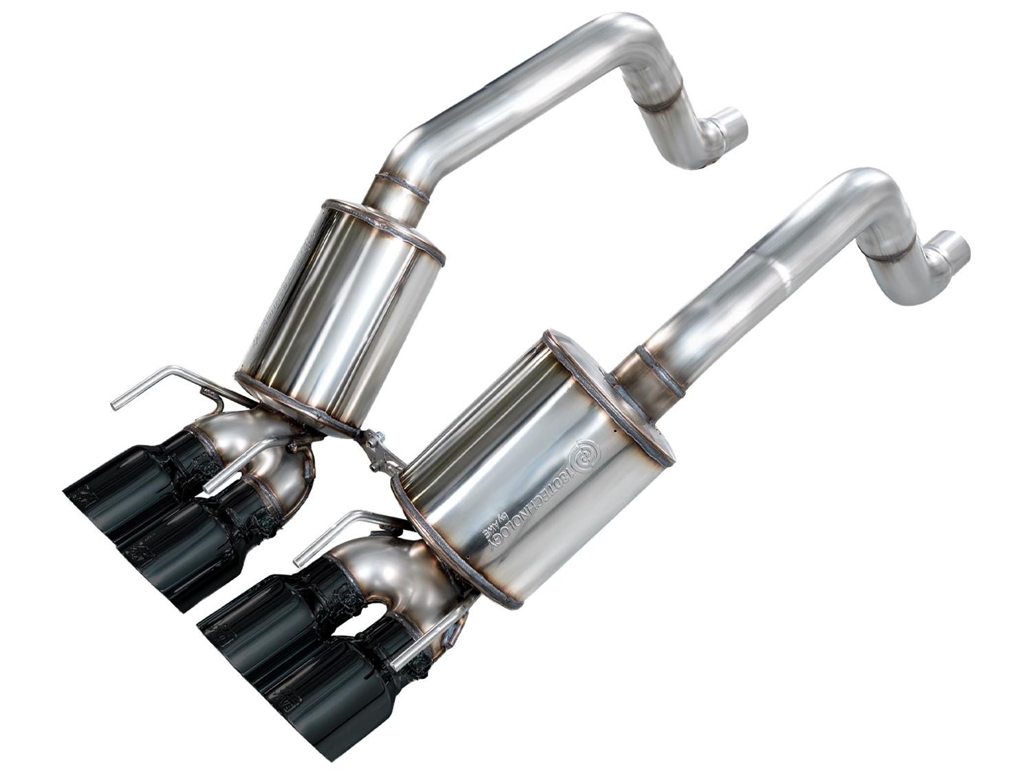AWE Tuning Exhaust Systems 3015-43660 Touring Edition Axleback for C6 Chevrolet Corvette 6.0L (2005-2007) and 6.2L (2008) - Diamond Black Tips