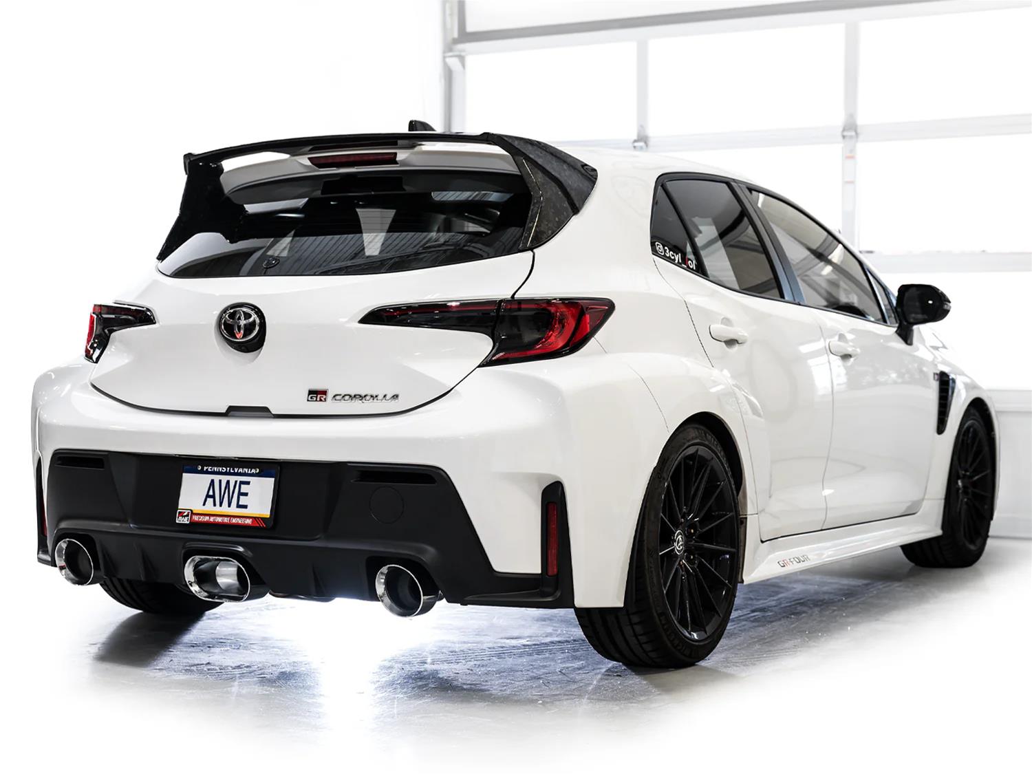 AWE Tuning 23-24 Toyota GR Corolla Touring Edition Cat-Back Exhaust - Chrome Silver Tips thumbnail 6