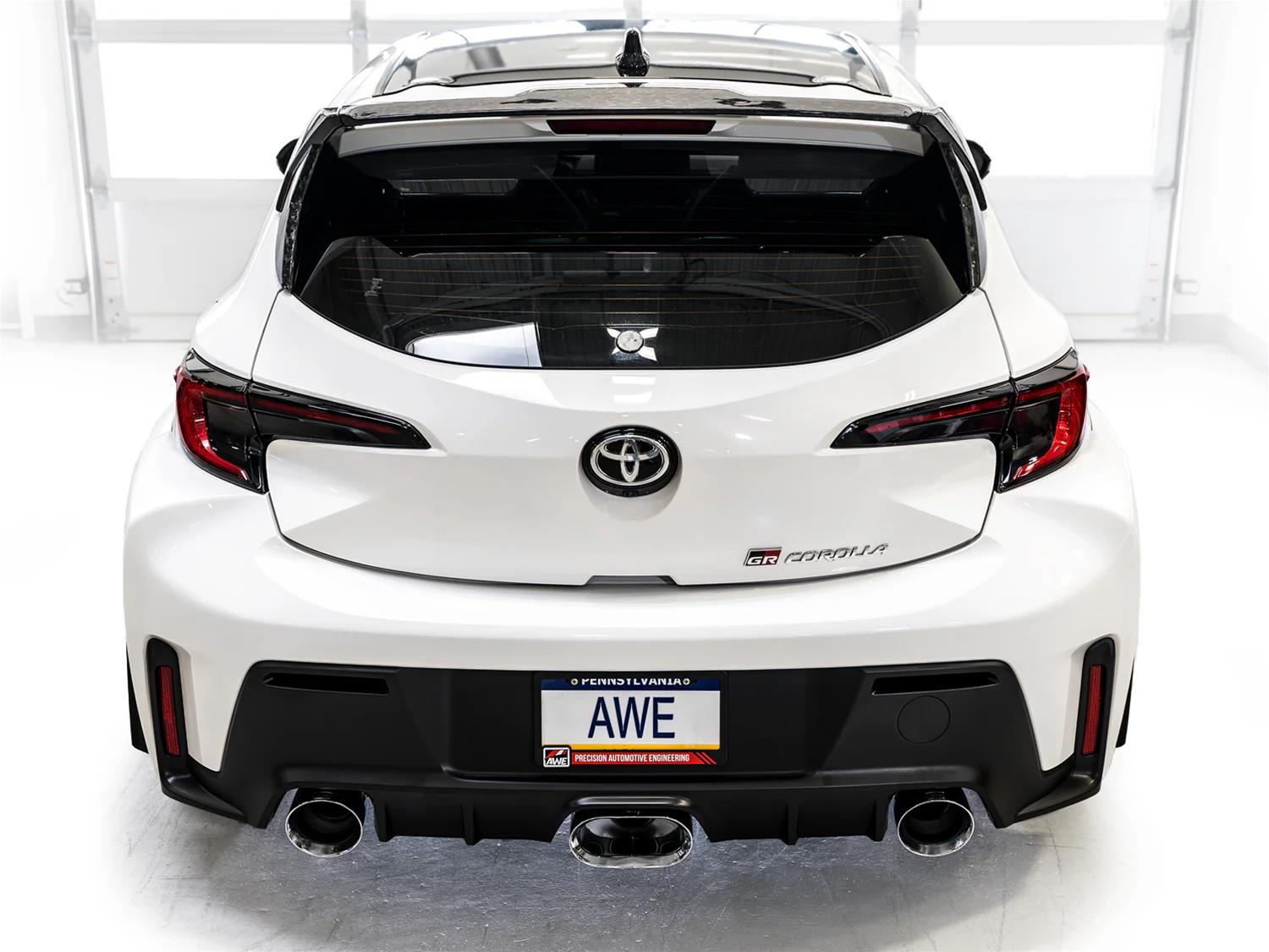 AWE Tuning 23-24 Toyota GR Corolla Touring Edition Cat-Back Exhaust - Chrome Silver Tips thumbnail 4