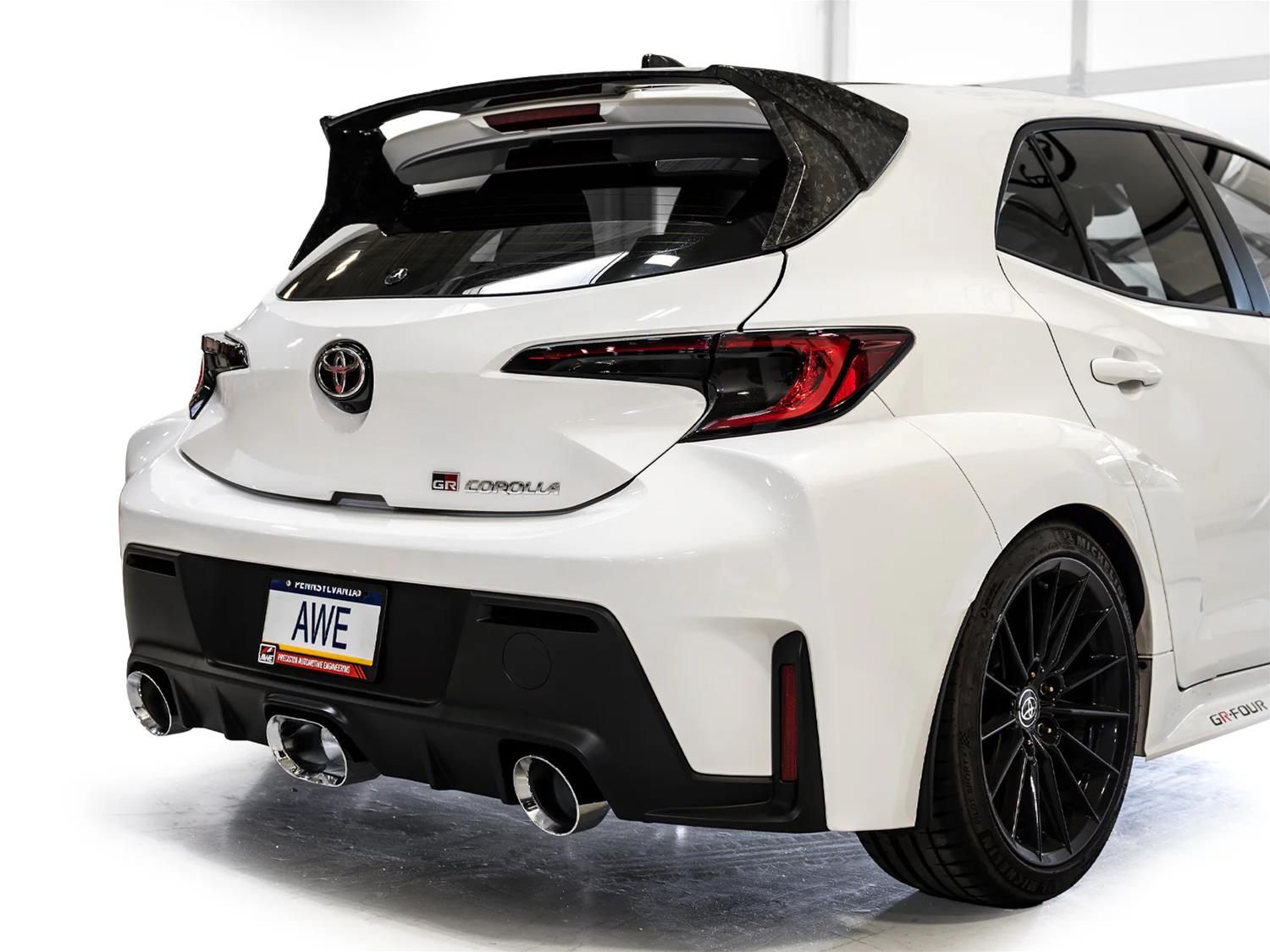 AWE Tuning 23-24 Toyota GR Corolla Touring Edition Cat-Back Exhaust - Chrome Silver Tips thumbnail 3
