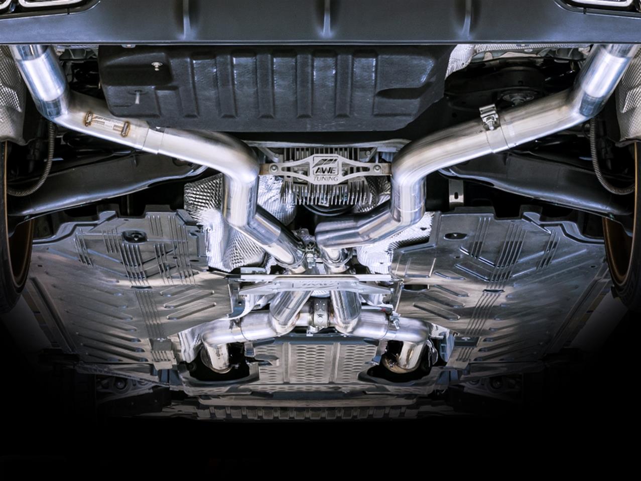 AWE Tuning 2019+ Mercedes-Benz C63/S AMG Coupe (W205) Track Edition Exhaust - No Tips thumbnail 2