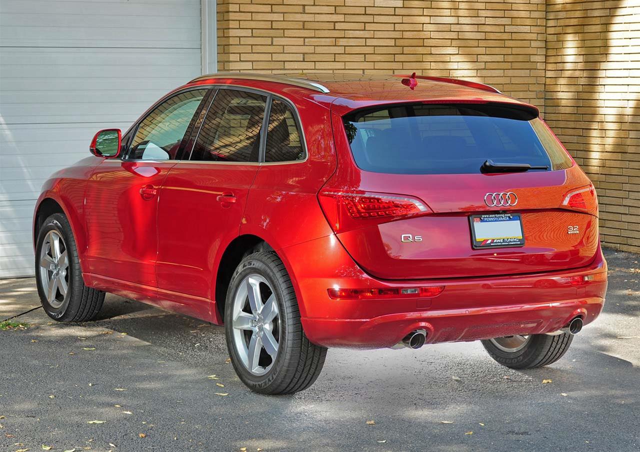 AWE Tuning Audi 8R Q5 3.2L Non-Resonated Exhaust System (Downpipe-Back) - Polished Silver Tips thumbnail 2