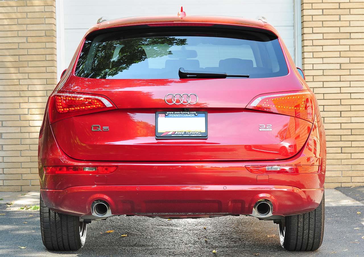 AWE Tuning Audi 8R Q5 3.2L Non-Resonated Exhaust System (Downpipe-Back) - Polished Silver Tips thumbnail 3