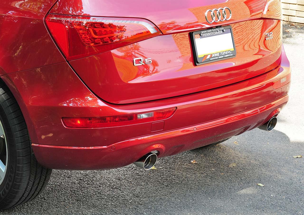 AWE Tuning Audi 8R Q5 3.2L Non-Resonated Exhaust System (Downpipe-Back) - Polished Silver Tips