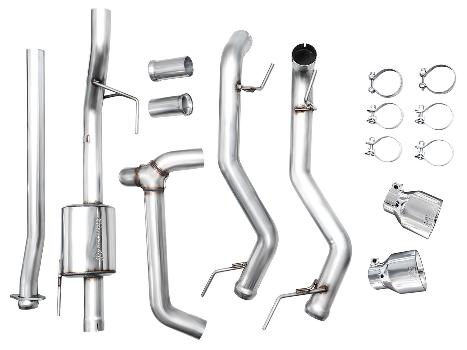 AWE Tuning 2021+ Ford F150 Tremor w/ Bumper Cutouts 0FG Non-Resonated Cat-Back w/ Chrome Silver Tips thumbnail 6