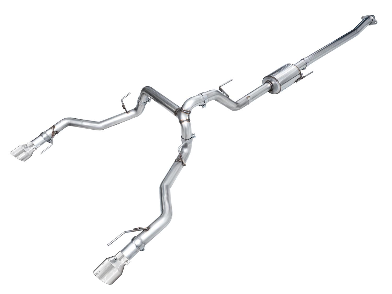 AWE Tuning 2021+ Ford F150 Tremor w/ Bumper Cutouts 0FG Non-Resonated Cat-Back w/ Chrome Silver Tips