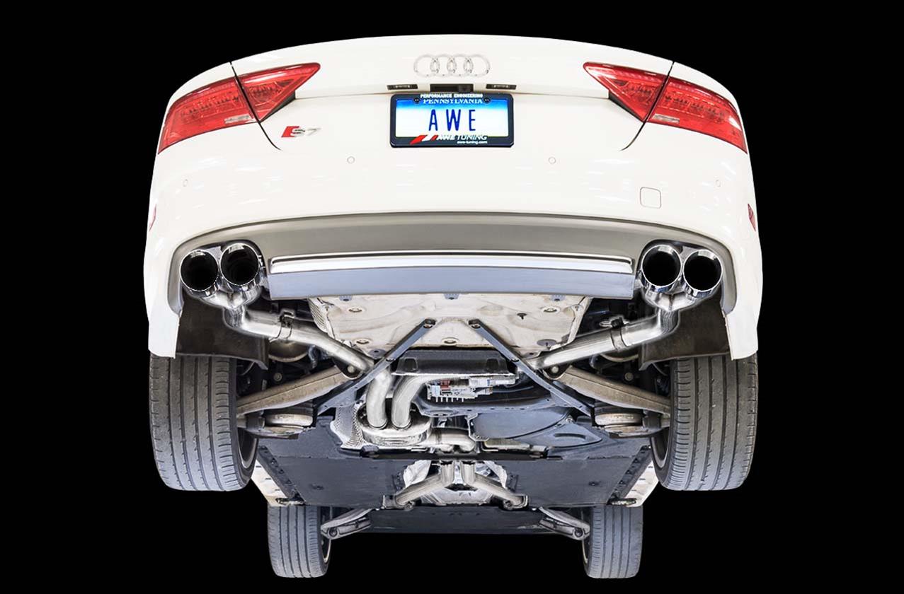 AWE Tuning Audi C7 / C7.5 S7 4.0T Track Edition Exhaust - Chrome Silver Tips thumbnail 3