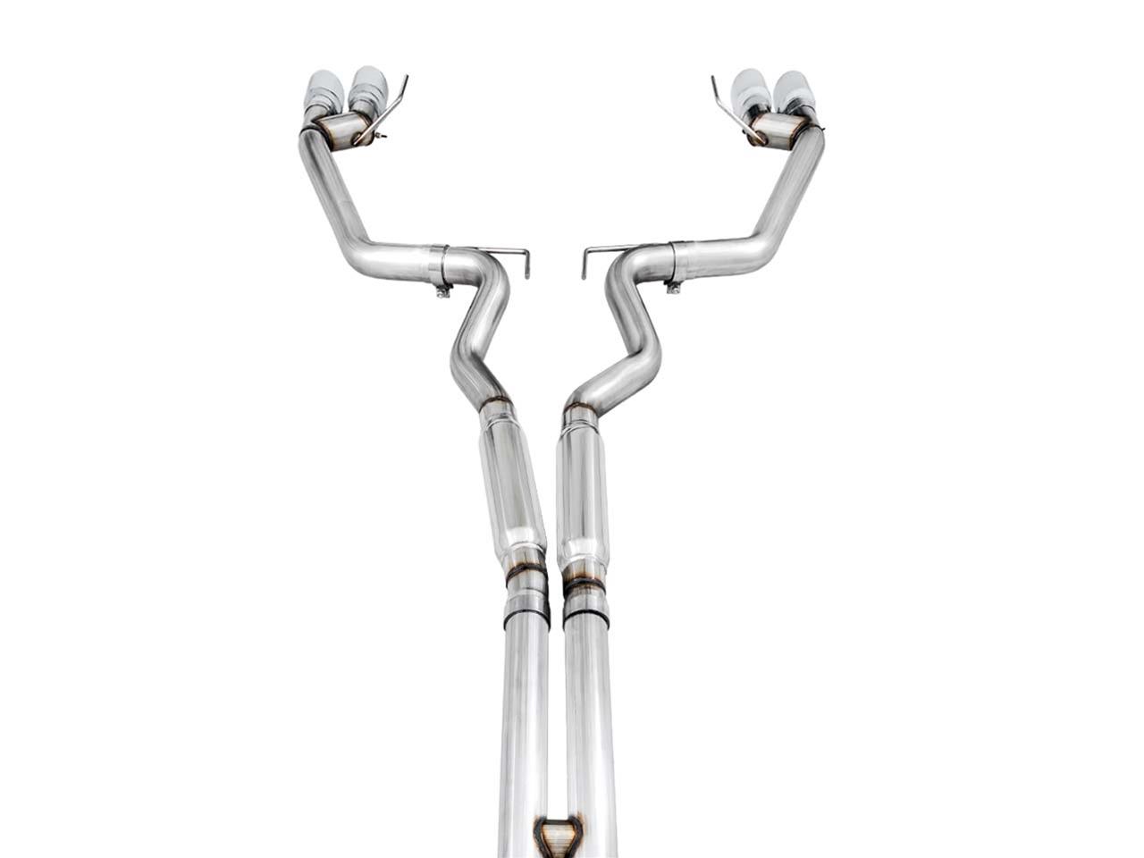 AWE Tuning 2018+ Ford Mustang GT (S550) Cat-Back Exhaust - Track Edition (Quad Chrome Silver Tips) thumbnail 4