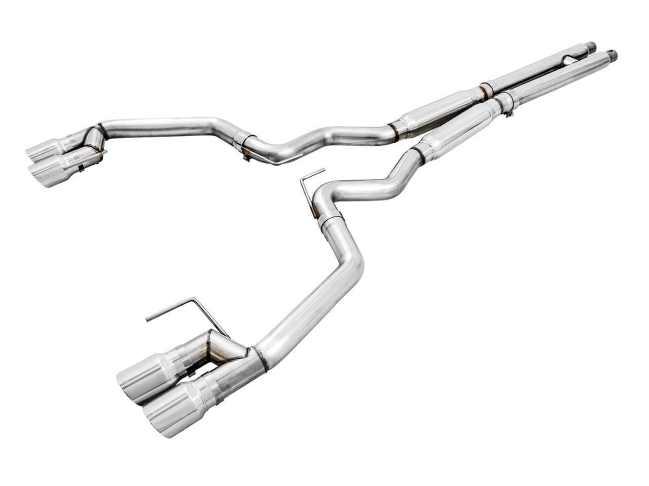 AWE Tuning 2018+ Ford Mustang GT (S550) Cat-Back Exhaust - Track Edition (Quad Chrome Silver Tips) thumbnail 3