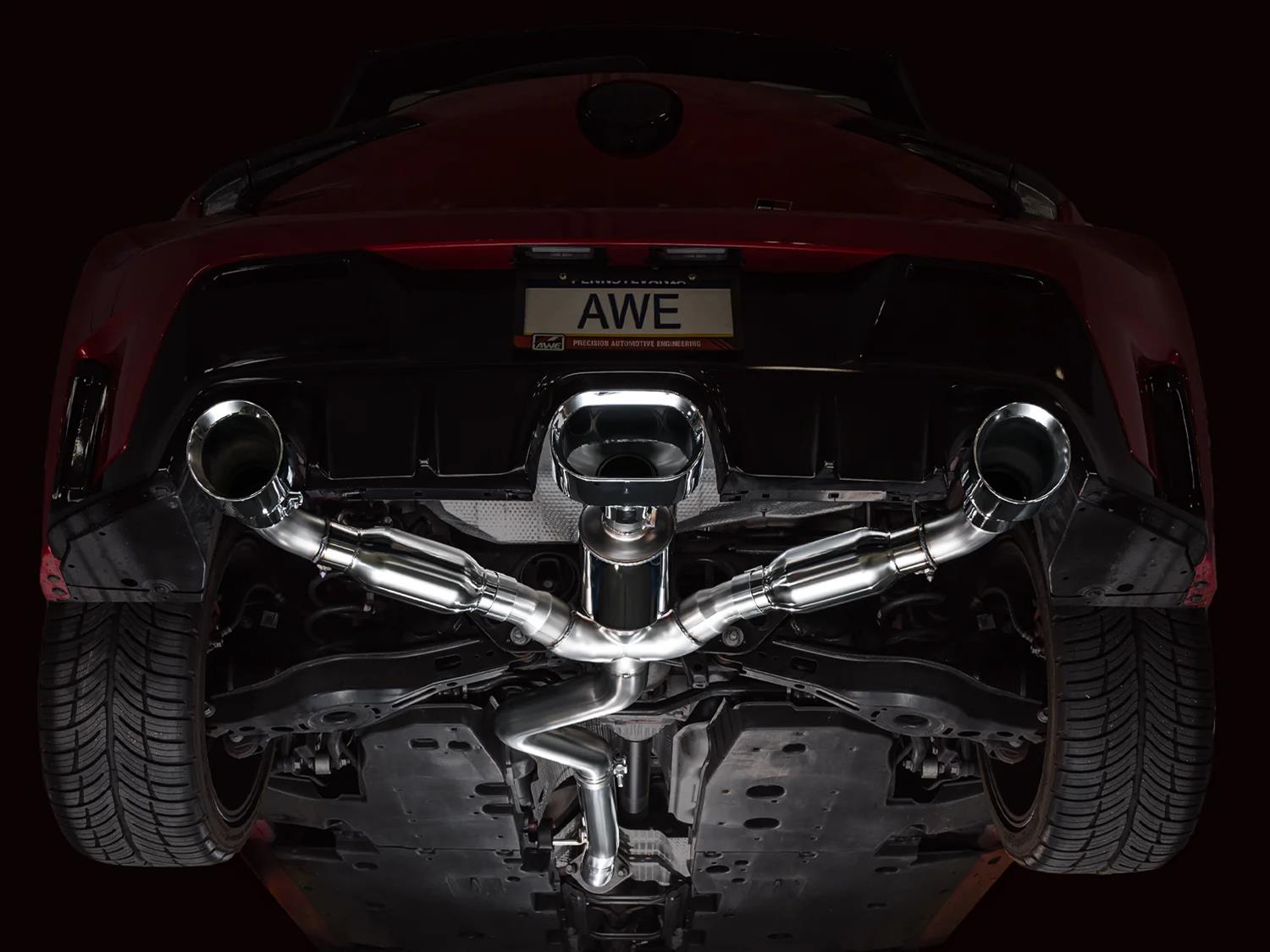 AWE Tuning 23-24 Toyota GR Corolla Track Edition Cat-Back Exhaust - Chrome Silver Tips thumbnail 5