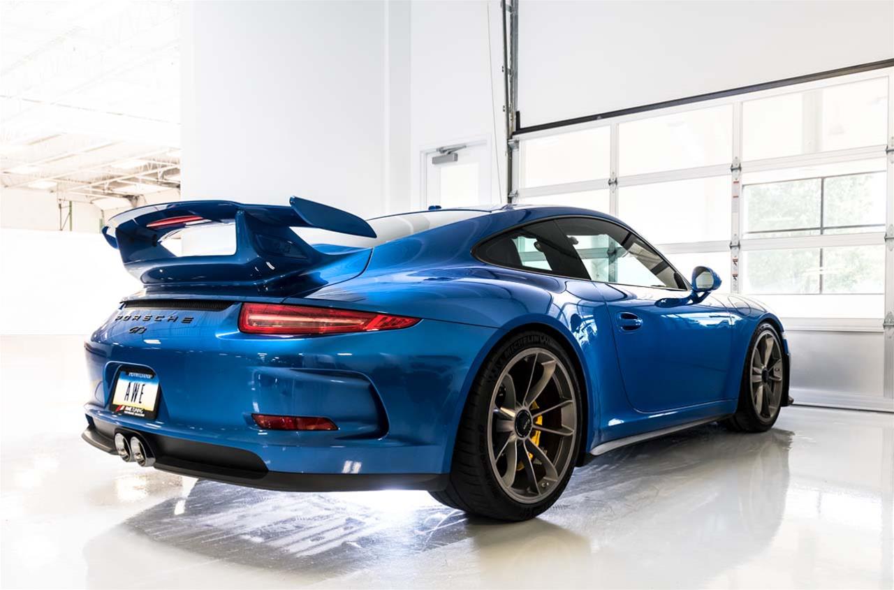 AWE Tuning Porsche 991 GT3 / RS SwitchPath Exhaust - Chrome Silver Tips thumbnail 2